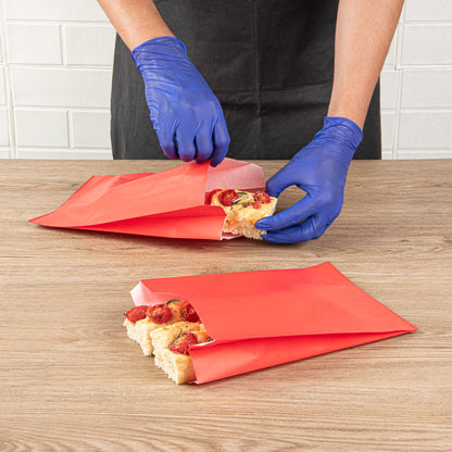 Bag Tek Red Paper French Fry / Snack Bag - 7" x 3" x 11" - 100 count box