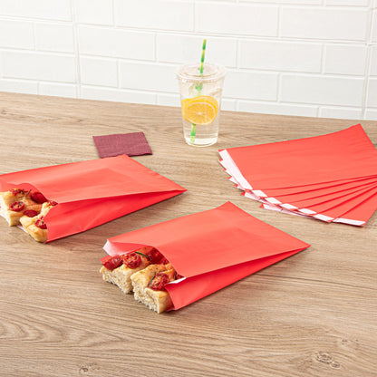 Bag Tek Red Paper French Fry / Snack Bag - 7" x 3" x 11" - 100 count box