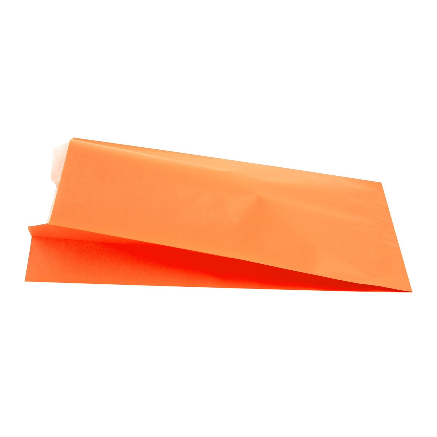 Bag Tek Tangerine Orange Paper French Fry / Snack Bag - 7" x 3" x 11" - 100 count box