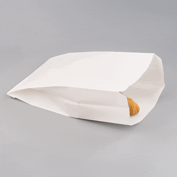 Bag Tek White Paper French Fry / Snack Bag - 7" x 3" x 11" - 100 count box