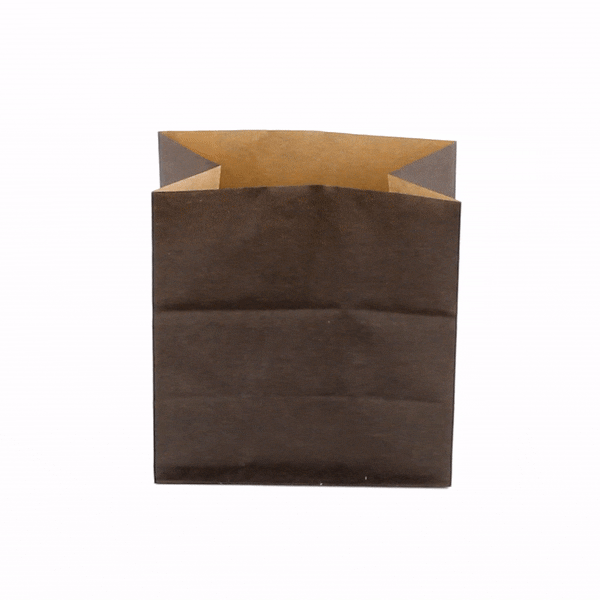 Bag Tek Black Paper Small Snack Bag - 4" x 2 1/4" x 3 3/4" - 100 count box