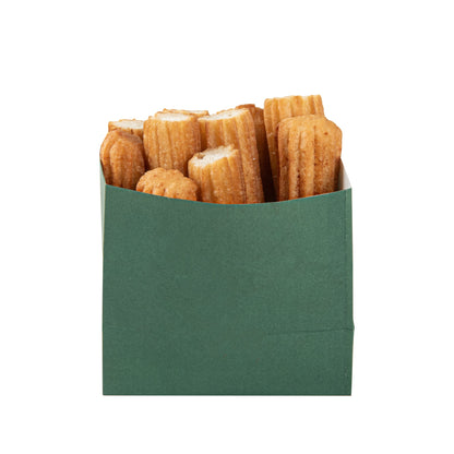 Bag Tek Forest Green Paper Small Snack Bag - 3 3/4" x 2 1/4" x 3 3/4" - 100 count box