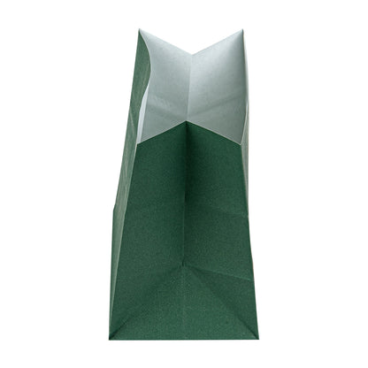 Bag Tek Forest Green Paper Small Snack Bag - 3 3/4" x 2 1/4" x 3 3/4" - 100 count box