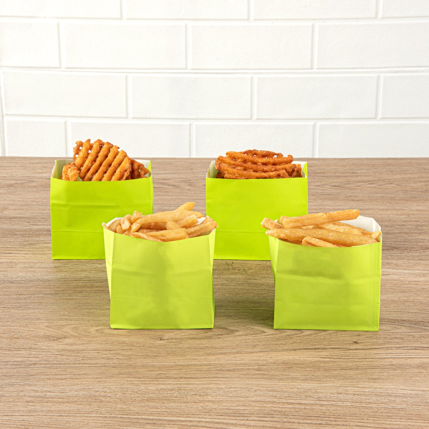 Bag Tek Eco Green Paper Small Snack Bag - 3 3/4" x 2 1/4" x 3 3/4" - 100 count box