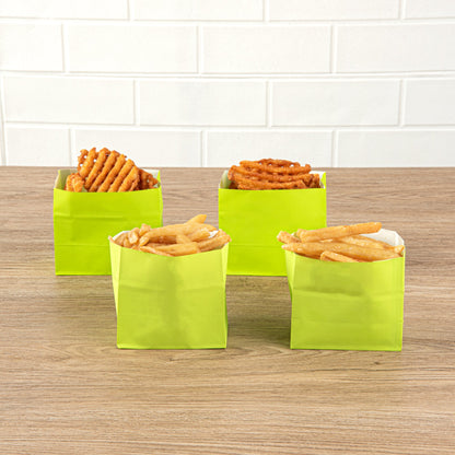 Bag Tek Eco Green Paper Small Snack Bag - 3 3/4" x 2 1/4" x 3 3/4" - 100 count box