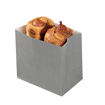 Bag Tek Gray Paper Small Snack Bag - 3 3/4" x 2 1/4" x 3 3/4" - 100 count box