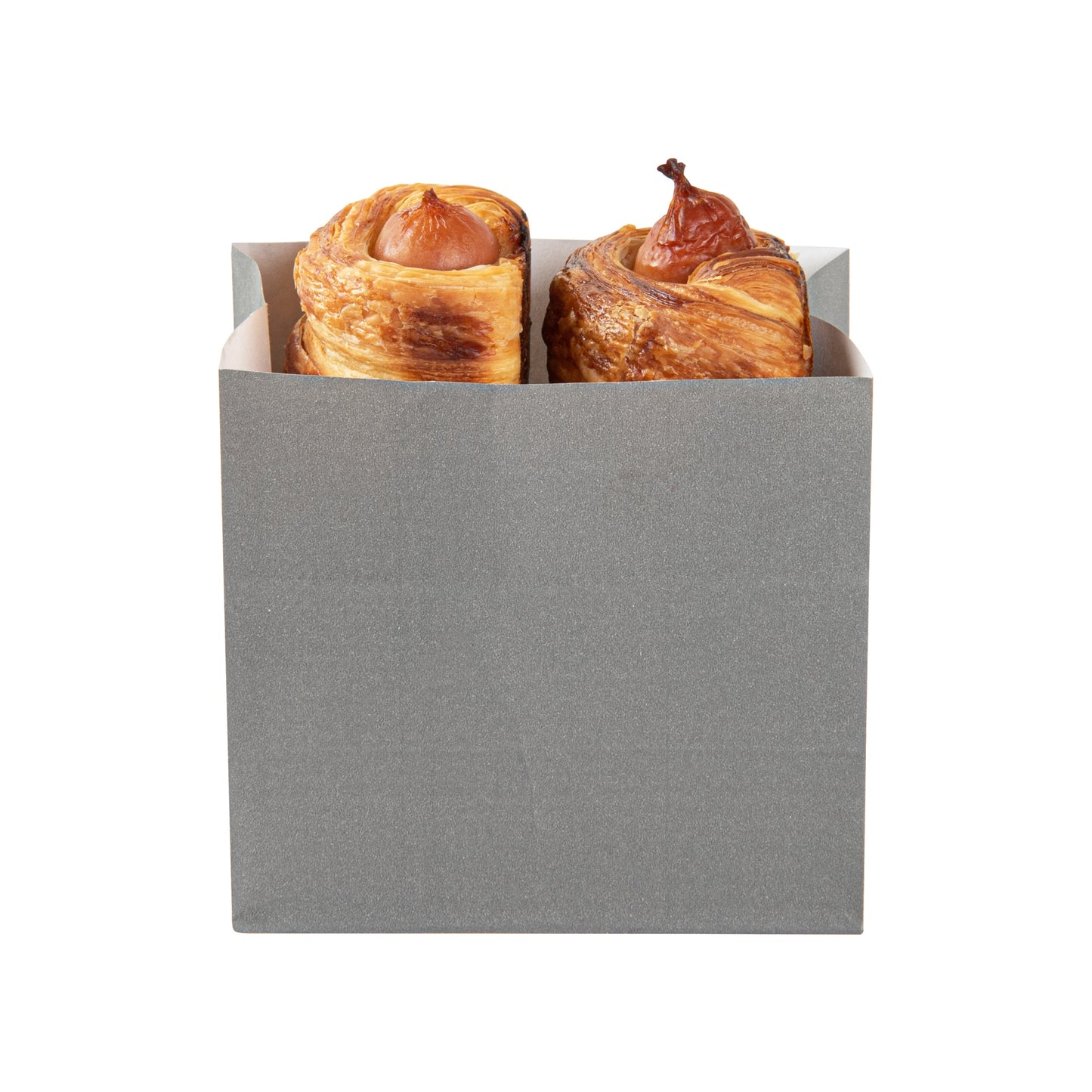 Bag Tek Gray Paper Small Snack Bag - 3 3/4" x 2 1/4" x 3 3/4" - 100 count box