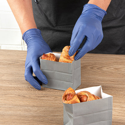 Bag Tek Gray Paper Small Snack Bag - 3 3/4" x 2 1/4" x 3 3/4" - 100 count box