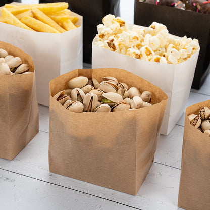 Bag Tek Kraft Paper Small Snack Bag - 4" x 2 1/4" x 3 3/4" - 100 count box