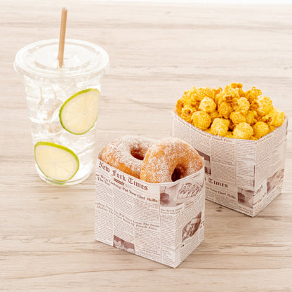 Bag Tek Sepia Newsprint Paper Small Snack Bag - 4" x 2 1/4" x 3 3/4" - 100 count box