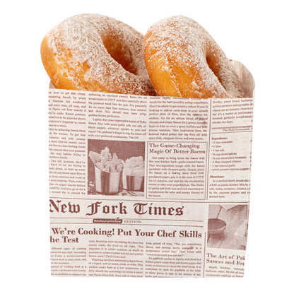 Bag Tek Sepia Newsprint Paper Small Snack Bag - 4" x 2 1/4" x 3 3/4" - 100 count box