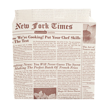 Bag Tek Sepia Newsprint Paper Small Snack Bag - 4" x 2 1/4" x 3 3/4" - 100 count box