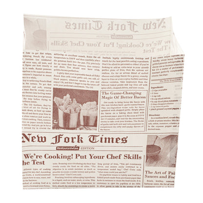 Bag Tek Sepia Newsprint Paper Small Snack Bag - 4" x 2 1/4" x 3 3/4" - 100 count box