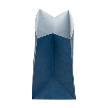 Bag Tek Midnight Blue Paper Small Snack Bag - 3 3/4" x 2 1/4" x 3 3/4" - 100 count box