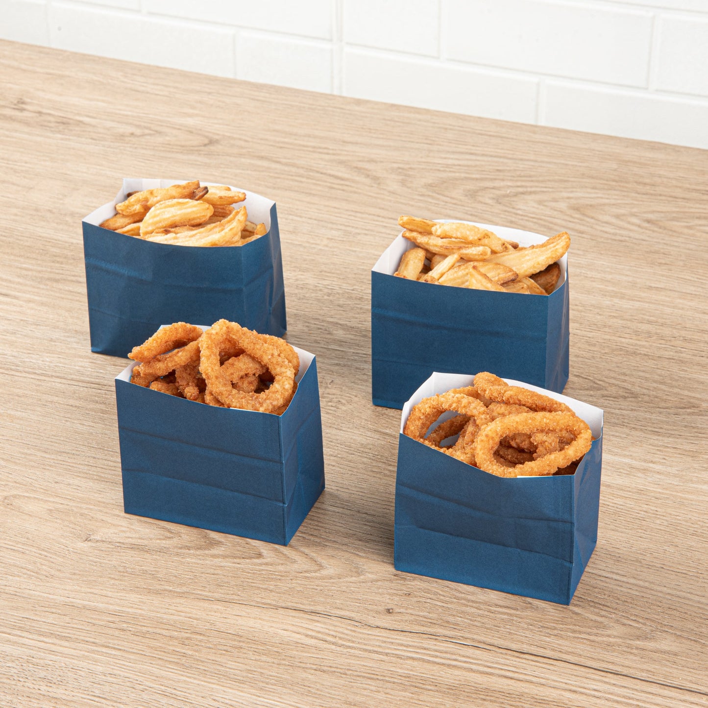 Bag Tek Midnight Blue Paper Small Snack Bag - 3 3/4" x 2 1/4" x 3 3/4" - 100 count box