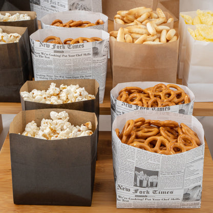 Bag Tek Newsprint Paper Small Snack Bag - 4" x 2 1/4" x 3 3/4" - 100 count box