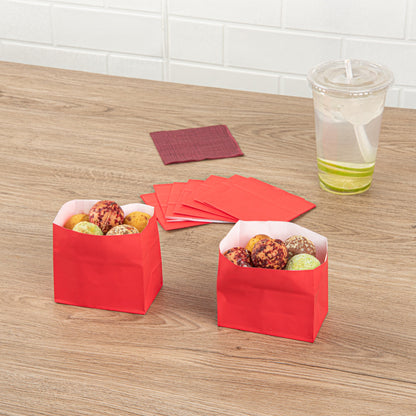 Bag Tek Red Paper Small Snack Bag - 3 3/4" x 2 1/4" x 3 3/4" - 100 count box