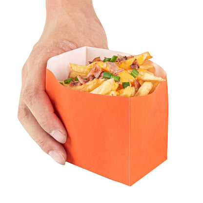 Bag Tek Tangerine Orange Paper Small Snack Bag - 3 3/4" x 2 1/4" x 3 3/4" - 100 count box