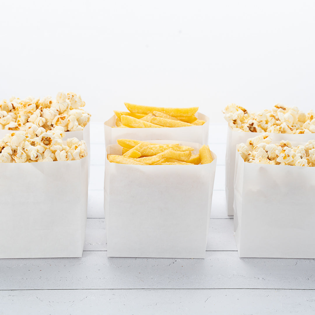 Bag Tek White Paper Small Snack Bag - 4" x 2 1/4" x 3 3/4" - 100 count box