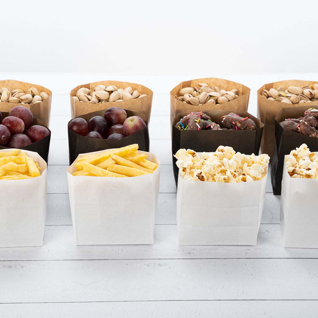Bag Tek White Paper Small Snack Bag - 4" x 2 1/4" x 3 3/4" - 100 count box