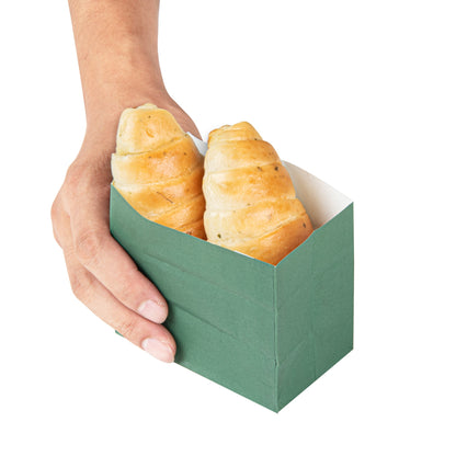 Bag Tek Forest Green Paper Large Snack Bag - 4 1/4" x 2 1/2" x 3 3/4" - 100 count box
