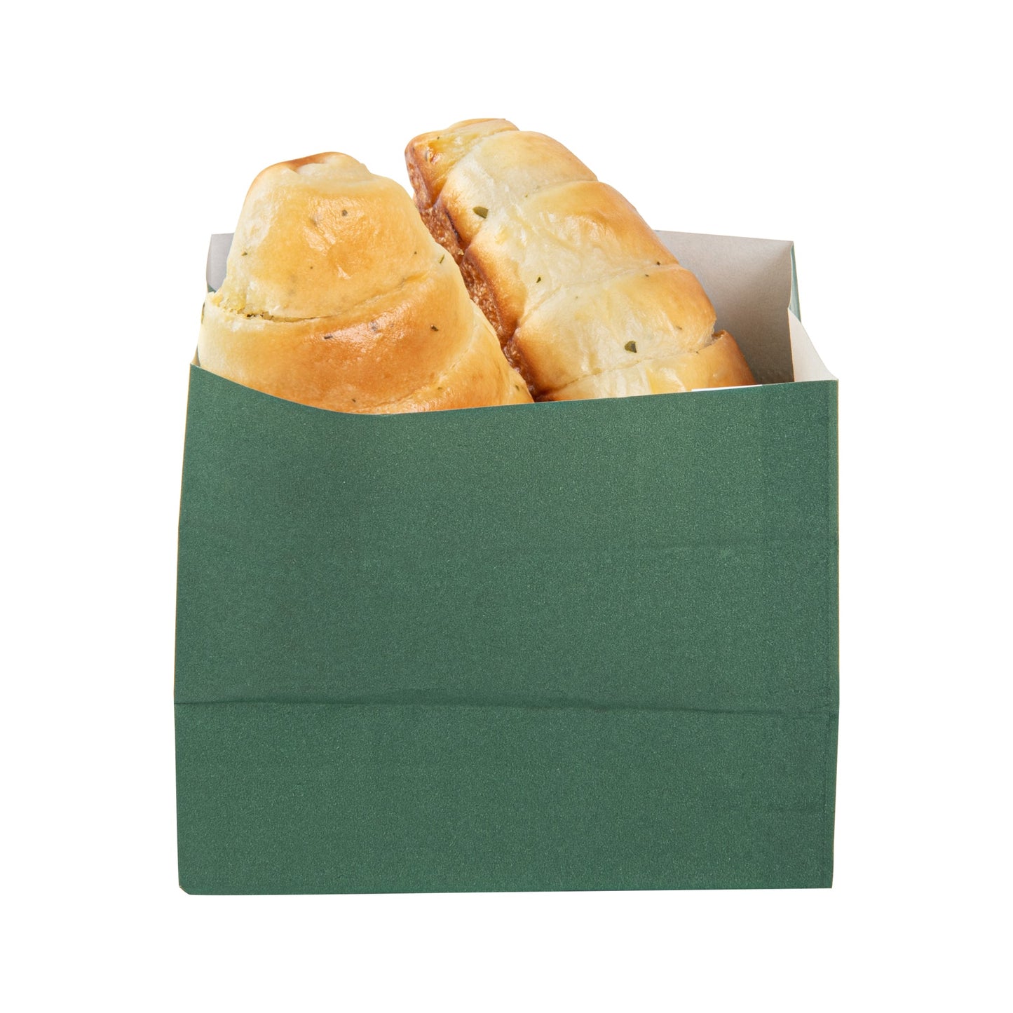 Bag Tek Forest Green Paper Large Snack Bag - 4 1/4" x 2 1/2" x 3 3/4" - 100 count box