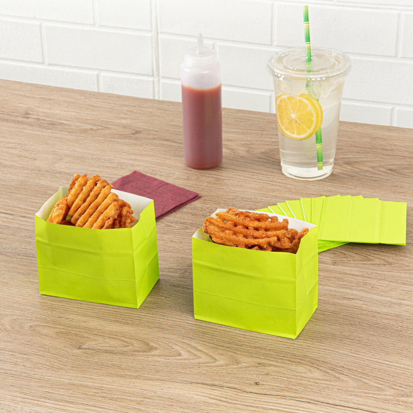 Bag Tek Eco Green Paper Large Snack Bag - 4 1/4" x 2 1/2" x 3 3/4" - 100 count box