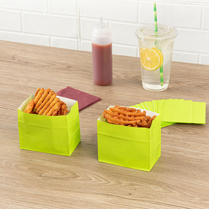 Bag Tek Eco Green Paper Large Snack Bag - 4 1/4" x 2 1/2" x 3 3/4" - 100 count box