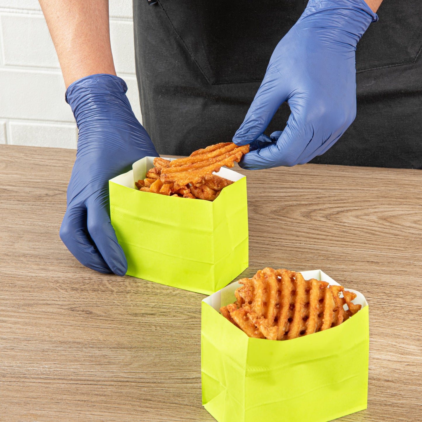 Bag Tek Eco Green Paper Large Snack Bag - 4 1/4" x 2 1/2" x 3 3/4" - 100 count box