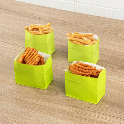 Bag Tek Eco Green Paper Large Snack Bag - 4 1/4" x 2 1/2" x 3 3/4" - 100 count box