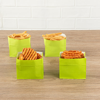 Bag Tek Eco Green Paper Large Snack Bag - 4 1/4" x 2 1/2" x 3 3/4" - 100 count box