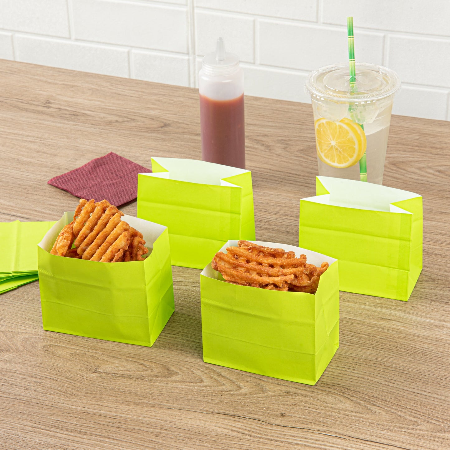 Bag Tek Eco Green Paper Large Snack Bag - 4 1/4" x 2 1/2" x 3 3/4" - 100 count box
