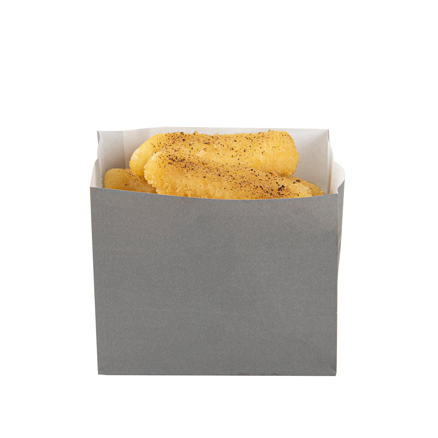 Bag Tek Gray Paper Large Snack Bag - 4 1/4" x 2 1/2" x 3 3/4" - 100 count box