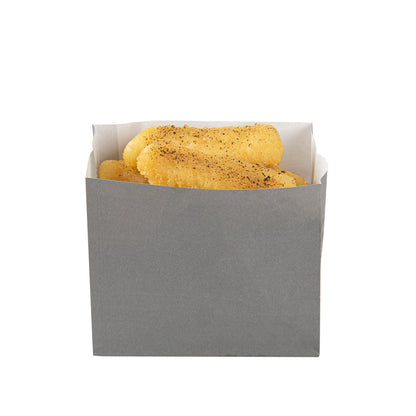 Bag Tek Gray Paper Large Snack Bag - 4 1/4" x 2 1/2" x 3 3/4" - 100 count box