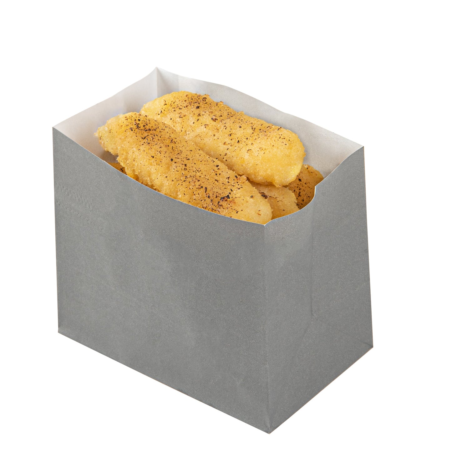 Bag Tek Gray Paper Large Snack Bag - 4 1/4" x 2 1/2" x 3 3/4" - 100 count box