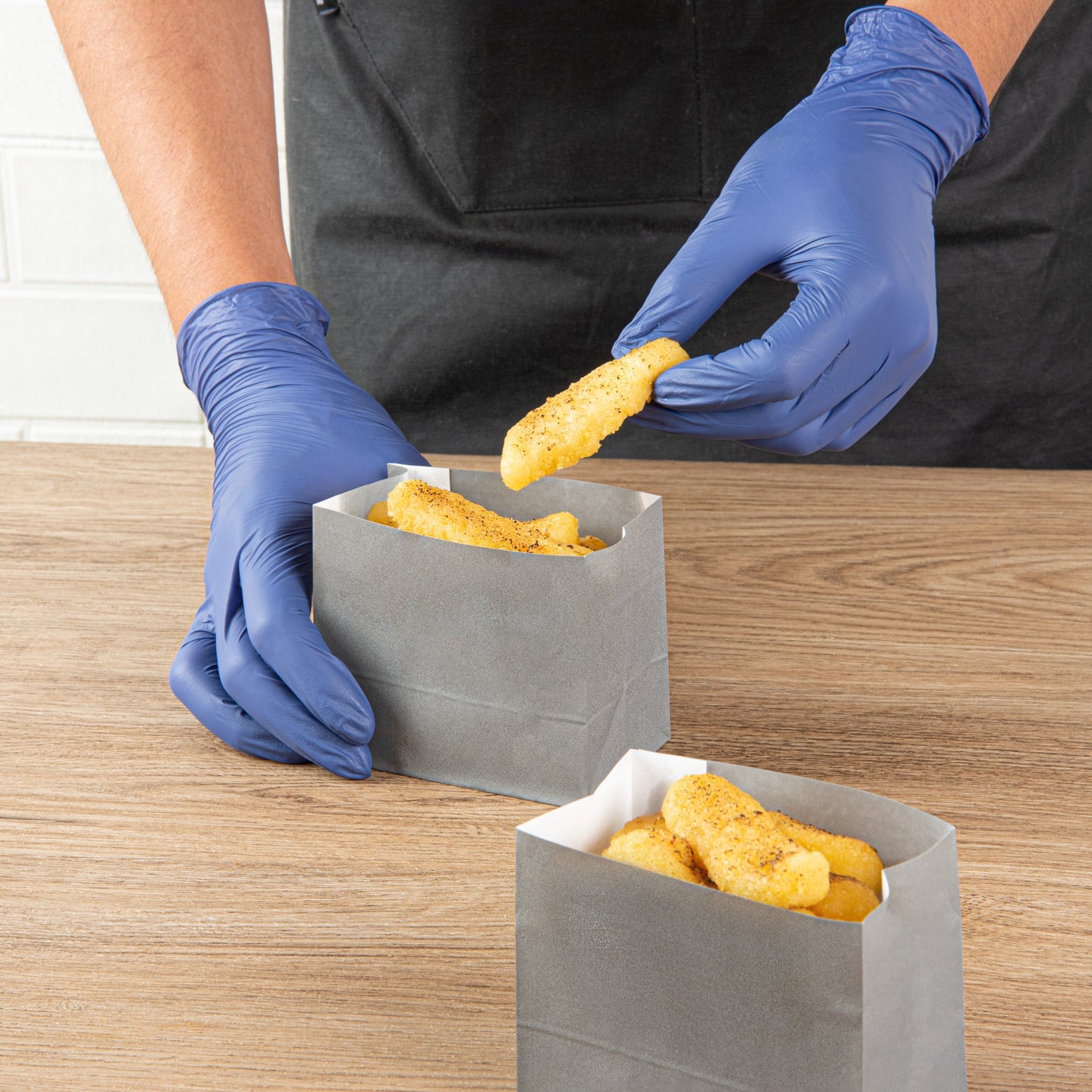 Bag Tek Gray Paper Large Snack Bag - 4 1/4" x 2 1/2" x 3 3/4" - 100 count box