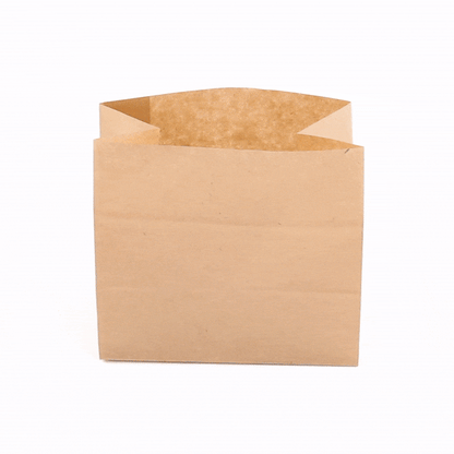 Bag Tek Kraft Paper Large Snack Bag - 4 1/4" x 2 1/2" x 3 3/4" - 100 count box