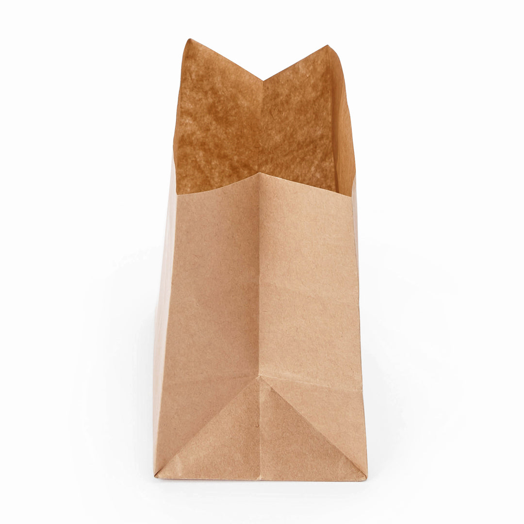 Bag Tek Kraft Paper Large Snack Bag - 4 1/4" x 2 1/2" x 3 3/4" - 100 count box