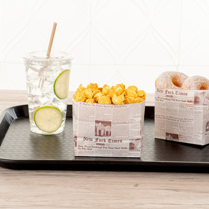 Bag Tek Sepia Newsprint Paper Large Snack Bag - 4 1/4" x 2 1/2" x 3 3/4" - 100 count box