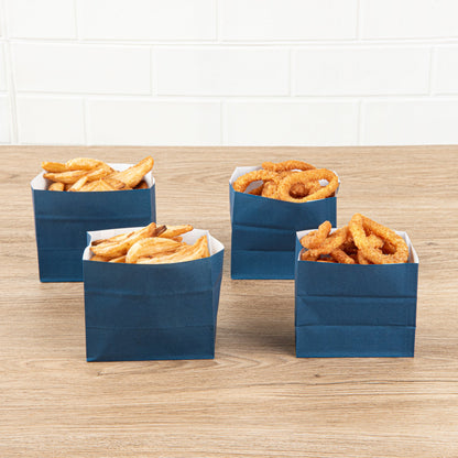 Bag Tek Midnight Blue Paper Large Snack Bag - 4 1/4" x 2 1/2" x 3 3/4" - 100 count box