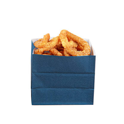 Bag Tek Midnight Blue Paper Large Snack Bag - 4 1/4" x 2 1/2" x 3 3/4" - 100 count box