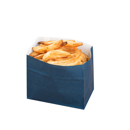 Bag Tek Midnight Blue Paper Large Snack Bag - 4 1/4" x 2 1/2" x 3 3/4" - 100 count box