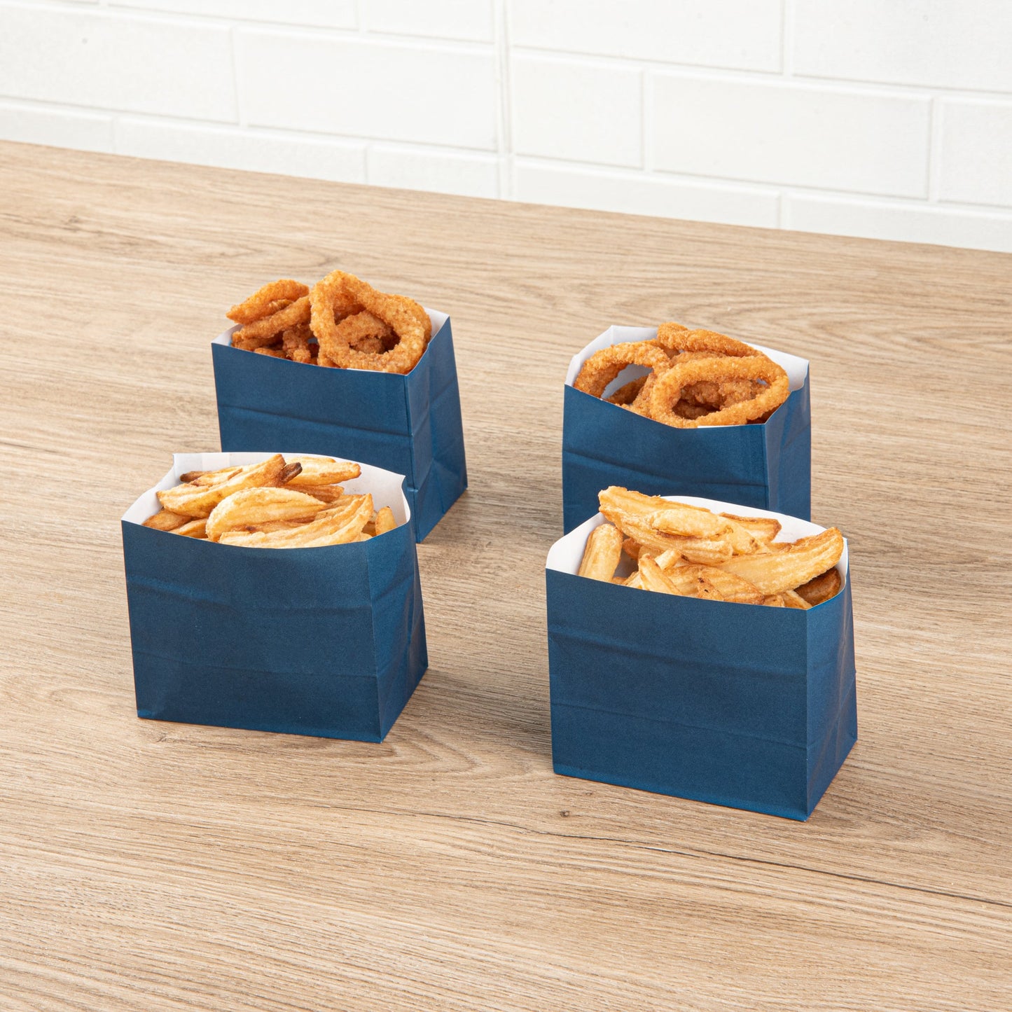 Bag Tek Midnight Blue Paper Large Snack Bag - 4 1/4" x 2 1/2" x 3 3/4" - 100 count box
