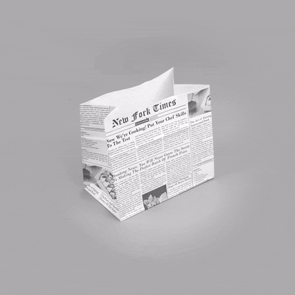 Bag Tek Newsprint Paper Large Snack Bag - 4 1/4" x 2 1/2" x 3 3/4" - 100 count box