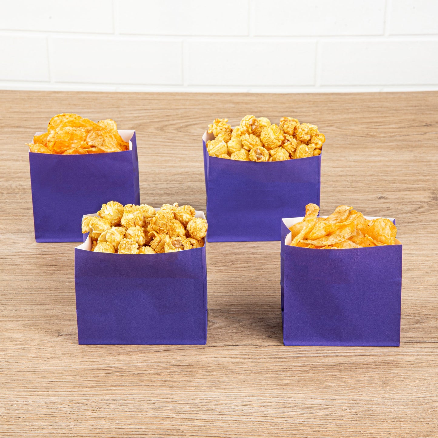 Bag Tek Purple Paper Large Snack Bag - 4 1/4" x 2 1/2" x 3 3/4" - 100 count box
