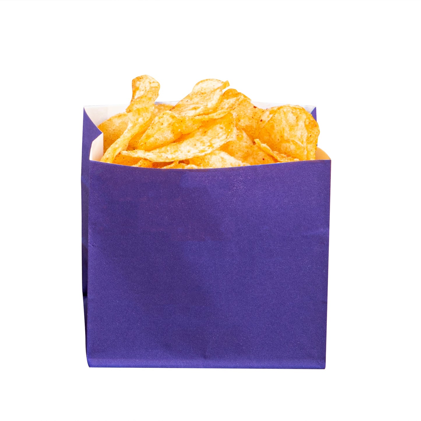 Bag Tek Purple Paper Large Snack Bag - 4 1/4" x 2 1/2" x 3 3/4" - 100 count box
