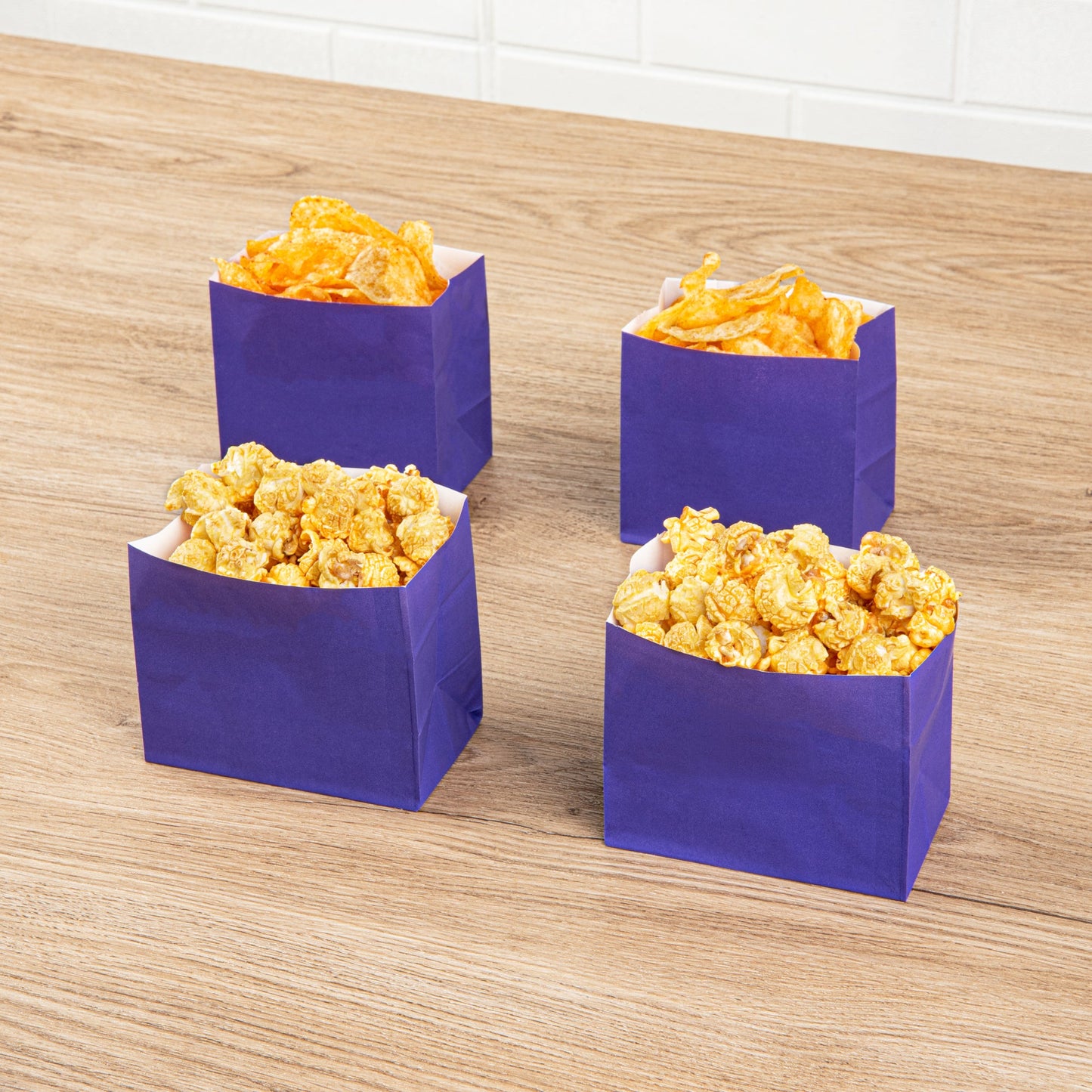 Bag Tek Purple Paper Large Snack Bag - 4 1/4" x 2 1/2" x 3 3/4" - 100 count box