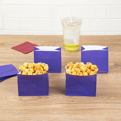 Bag Tek Purple Paper Large Snack Bag - 4 1/4" x 2 1/2" x 3 3/4" - 100 count box