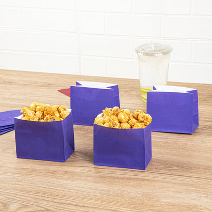 Bag Tek Purple Paper Large Snack Bag - 4 1/4" x 2 1/2" x 3 3/4" - 100 count box