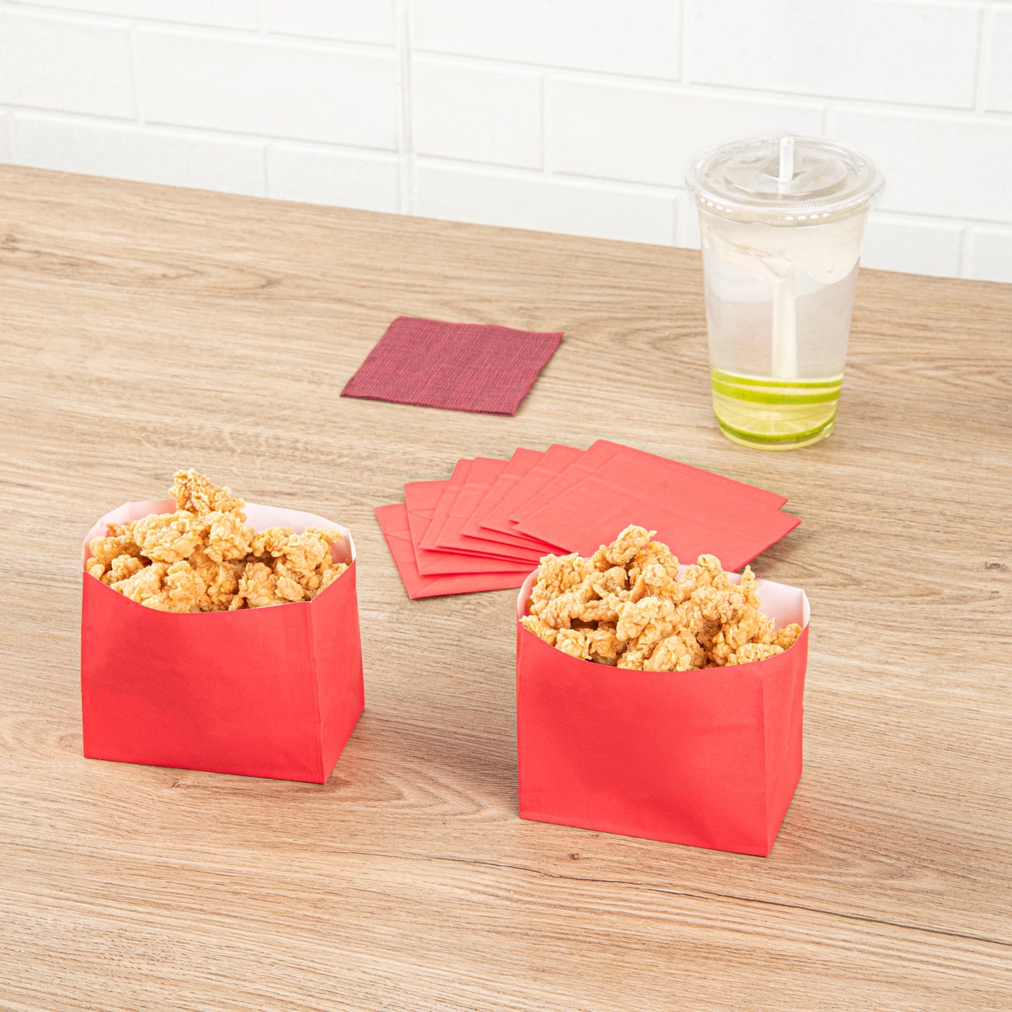 Bag Tek Red Paper Large Snack Bag - 4 1/4" x 2 1/2" x 3 3/4" - 100 count box